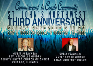 St. John's Northwest Third Anniversary @ 8787 N. Houston-Roslyn
